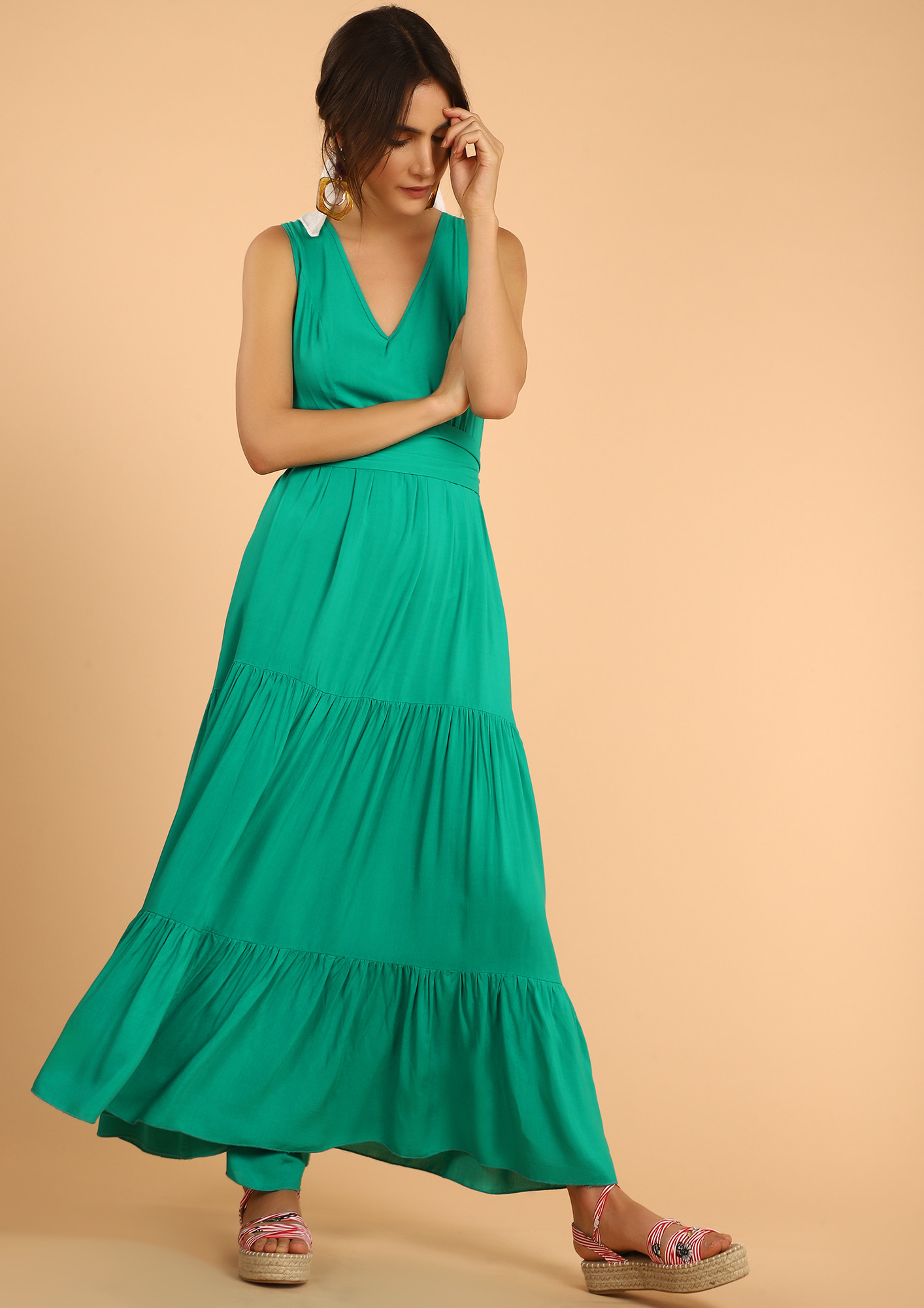 STOP RIGHT HERE TURQUOISE MAXI DRESS