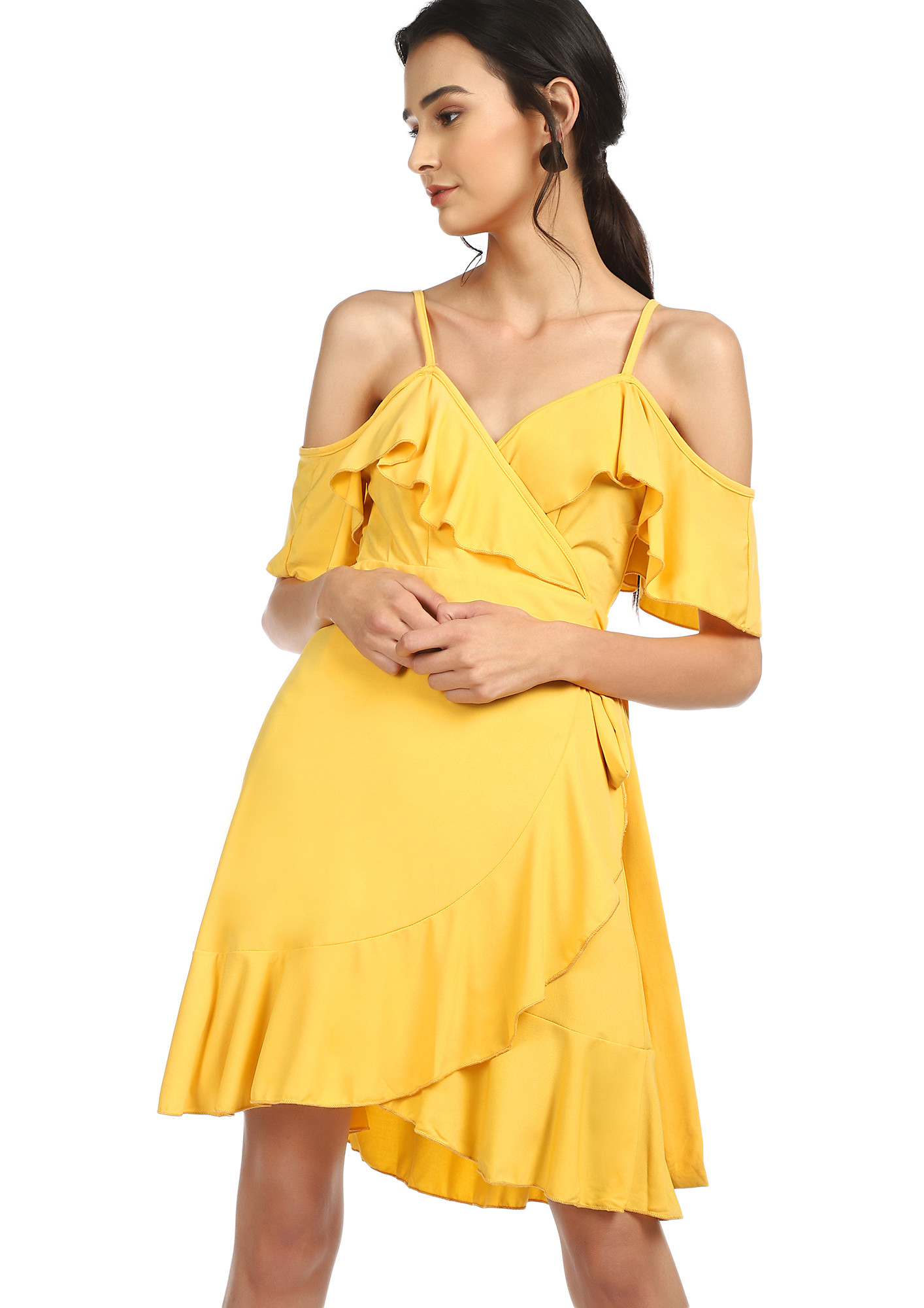 THRILL IN EVERY TWIRL YELLOW SKATER DRESS