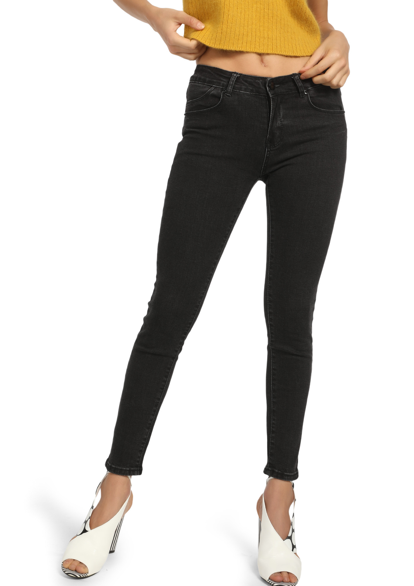 LOOKING FOR YOU BLACK SLIM-FIT JEANS
