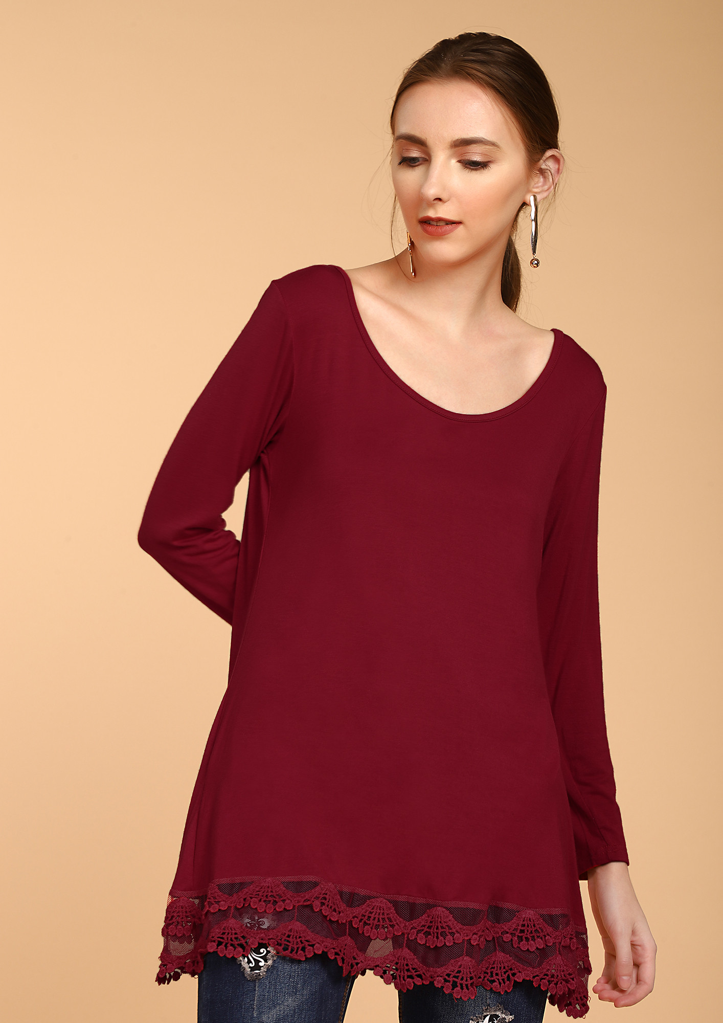 FROM AM TO PM WINE TUNIC TOP