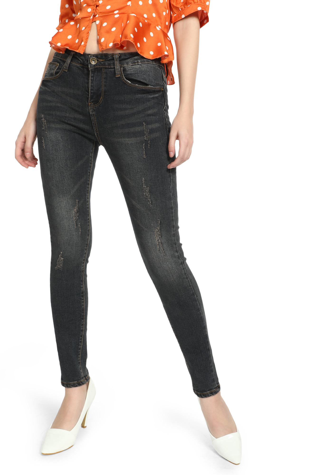 STOP SCRATCHING THE SURFACE CHARCOAL SLIM-FIT JEANS