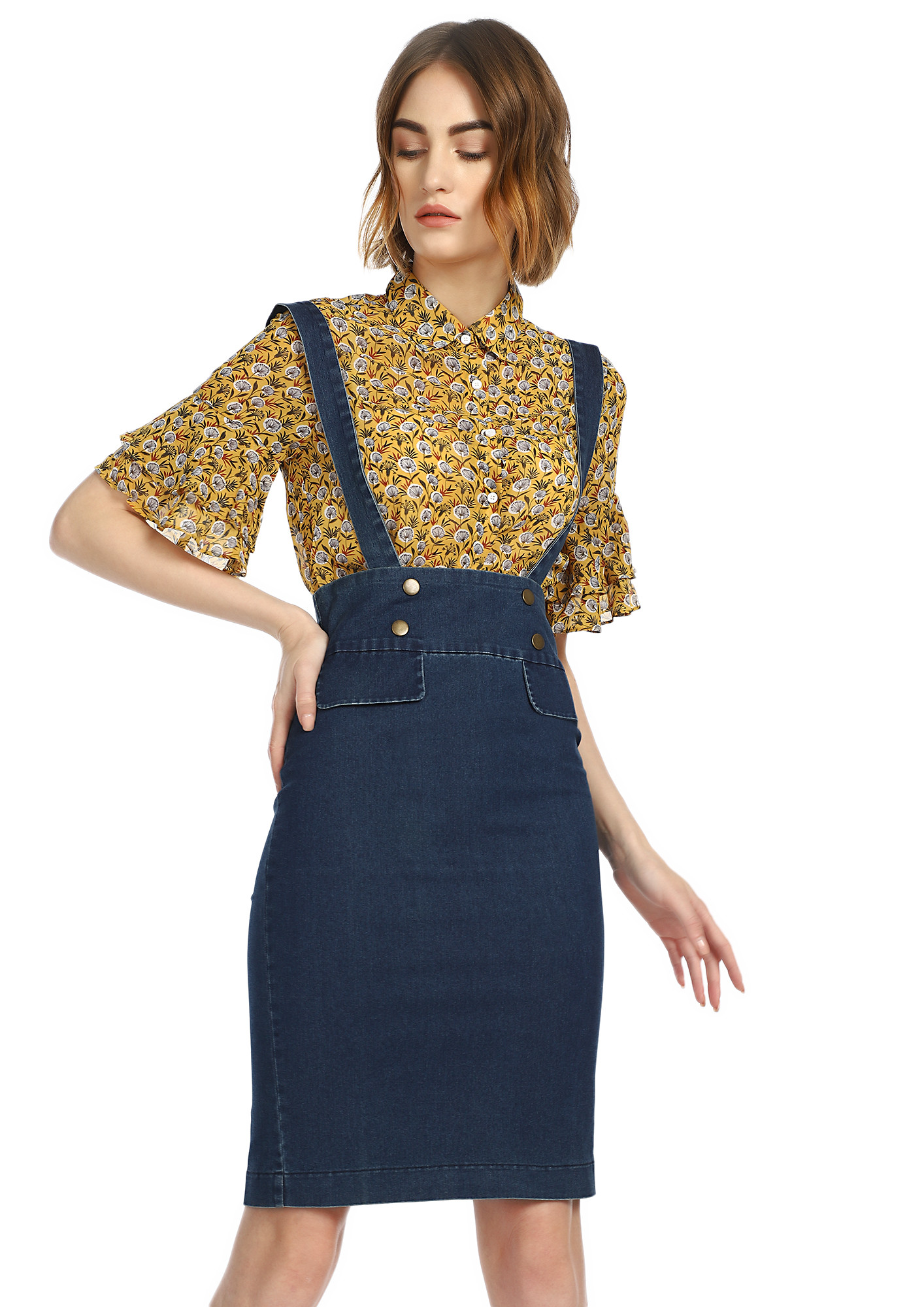TAKE ME BACK TO SCHOOL BLUE PINAFORE SKIRT
