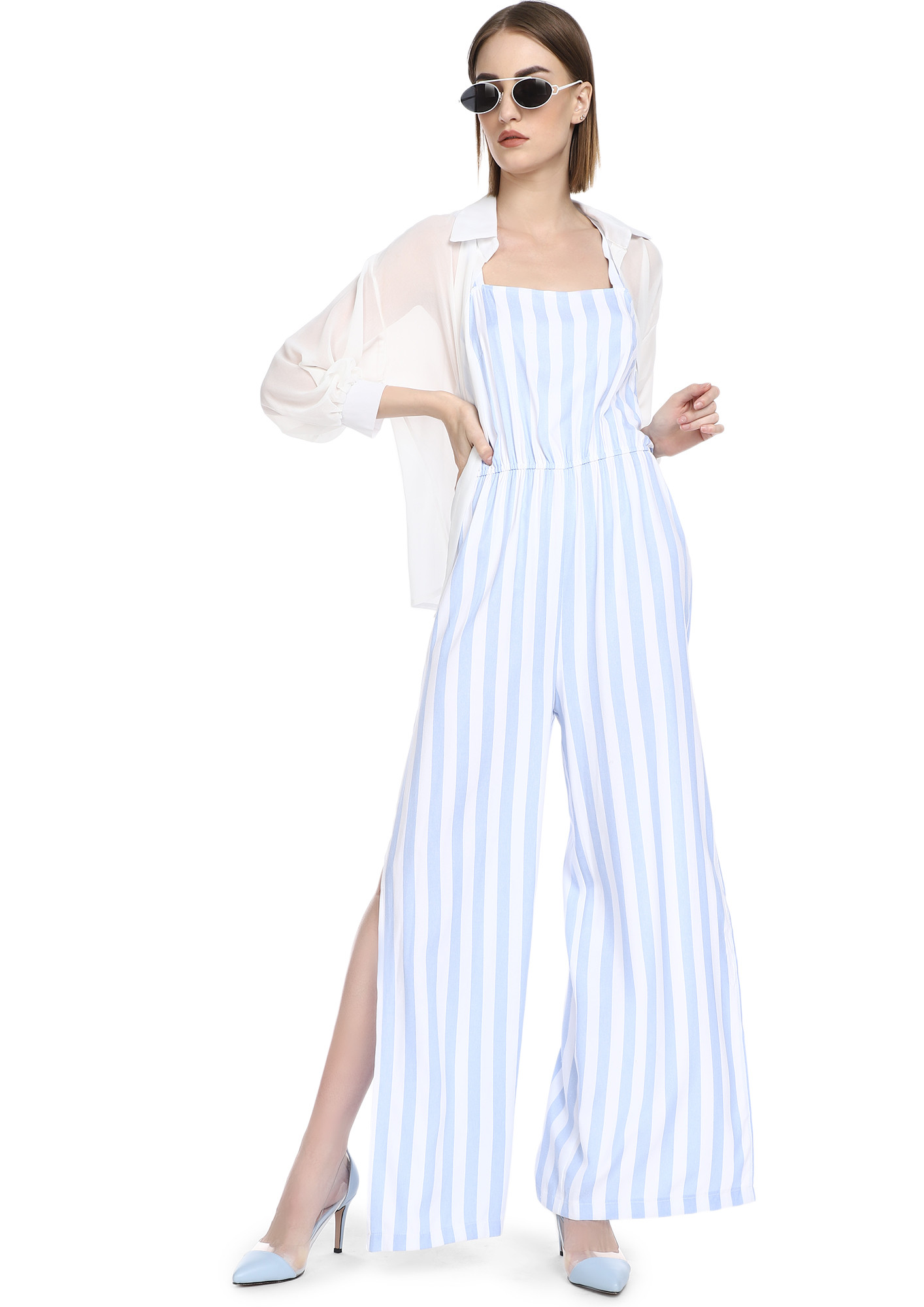 IN A NAUTICAL MOOD BLUE STRIPED JUMPSUIT