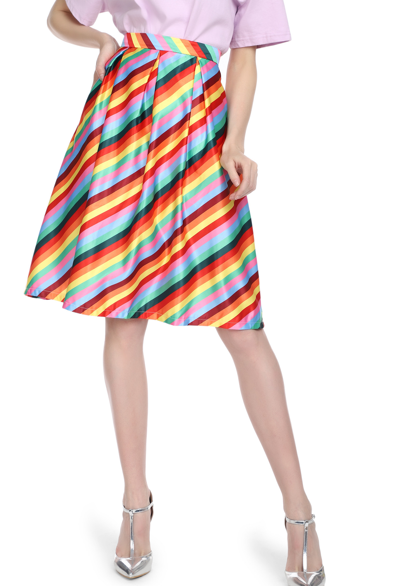 LOOKING FOR A RAINBOW MULTICOLOR SKATER SKIRT