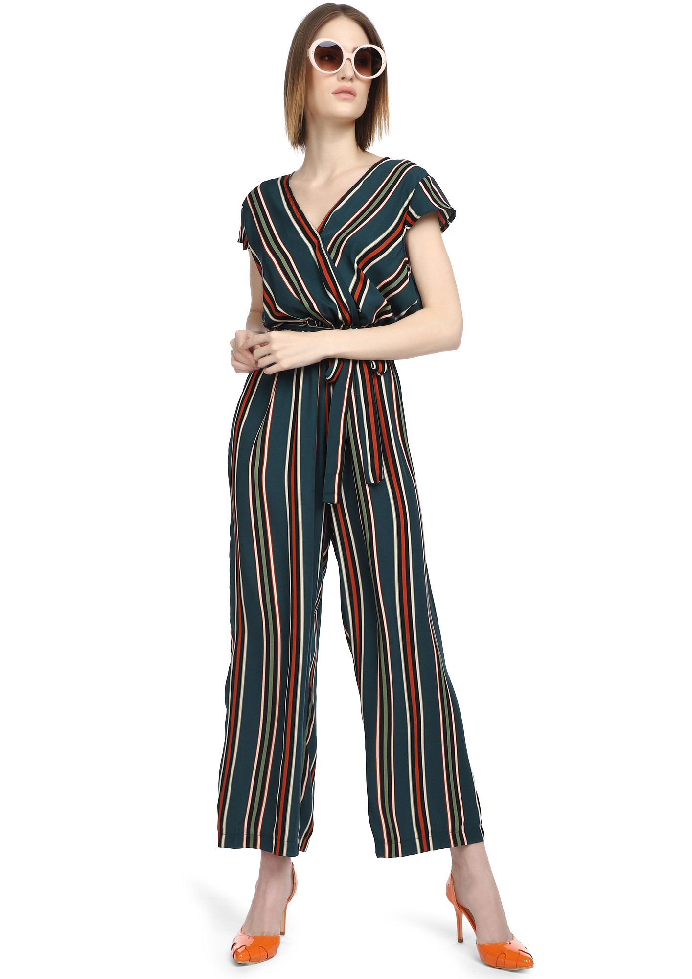 STRIPES TO BEHOLD GREEN JUMPSUIT