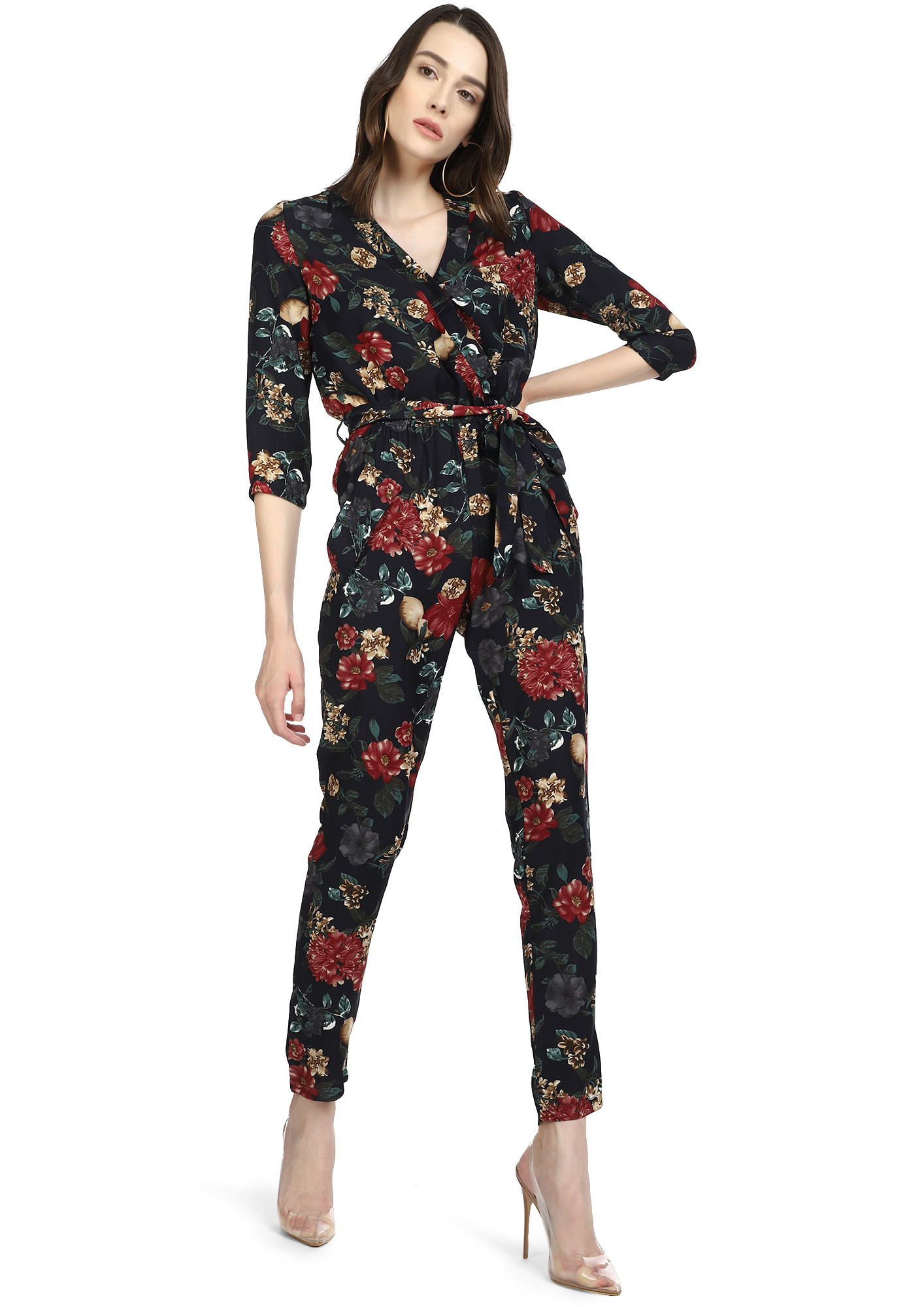 BLOOMING BABE BLACK JUMPSUIT