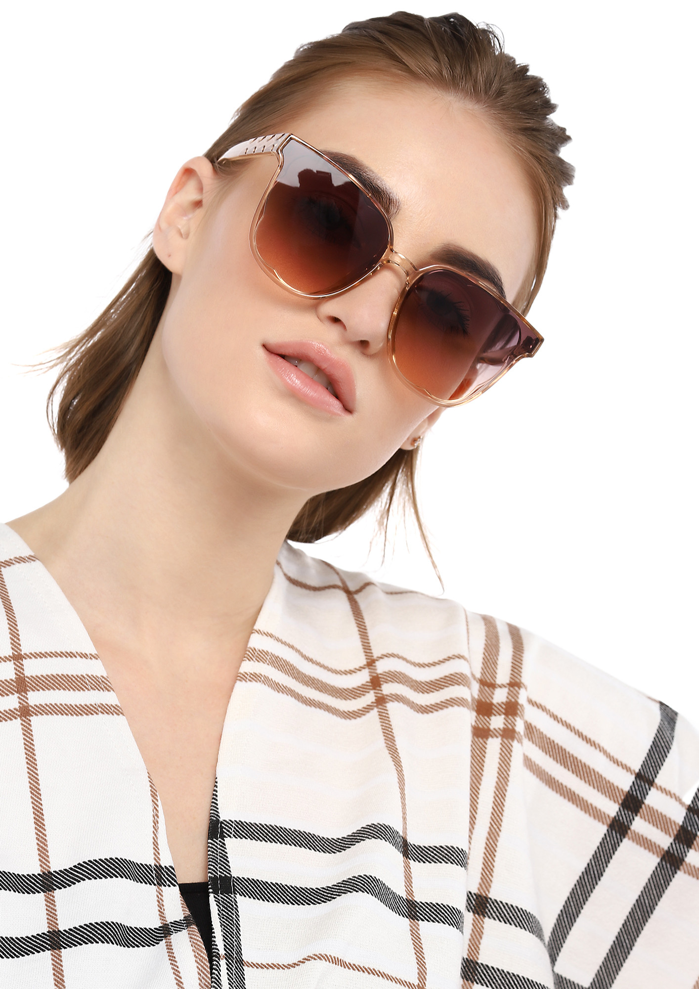 OVER THE TOP BROWN CATEYE SUNGLASSES