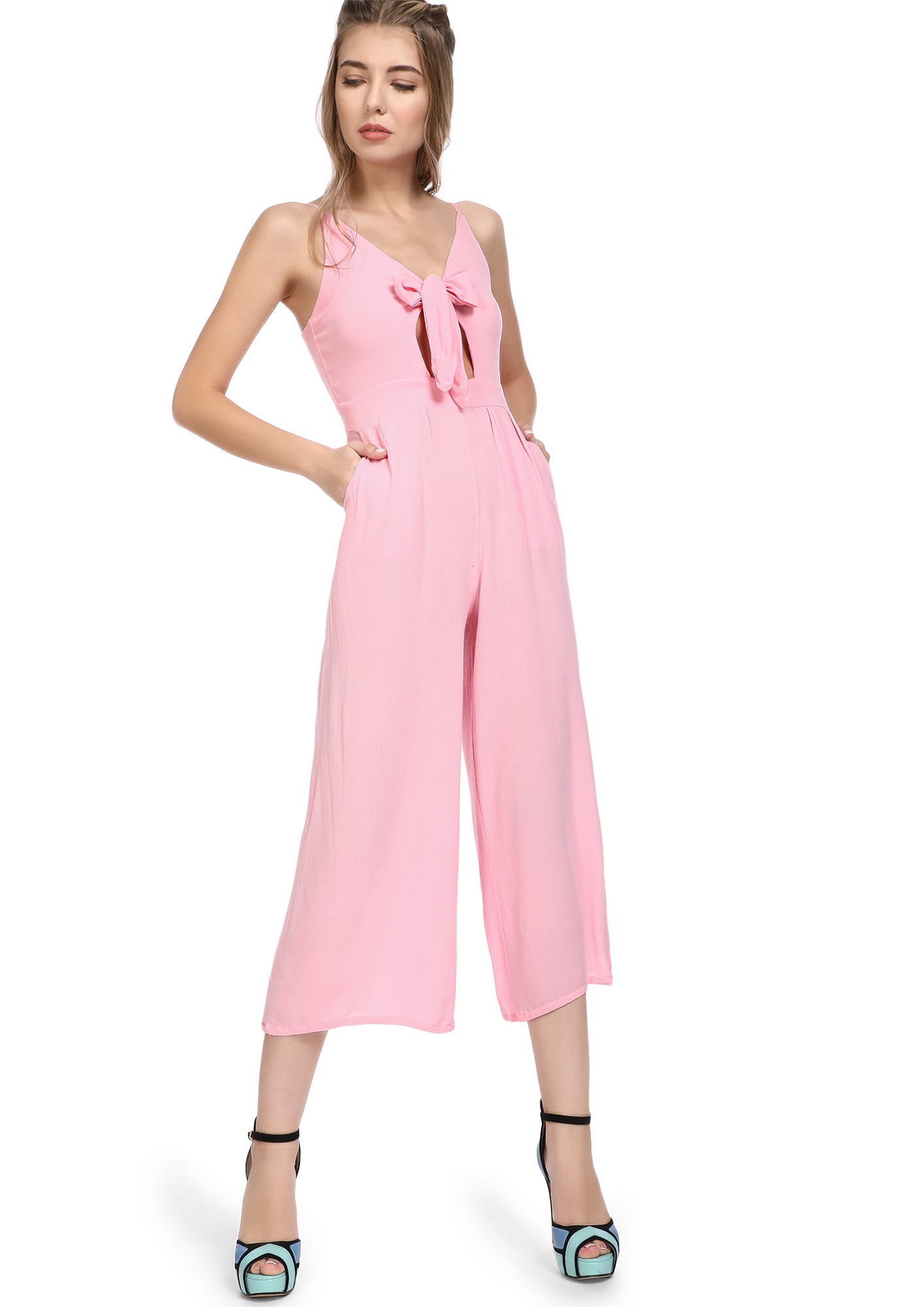 NO CHILLS HERE PINK JUMPSUITS 