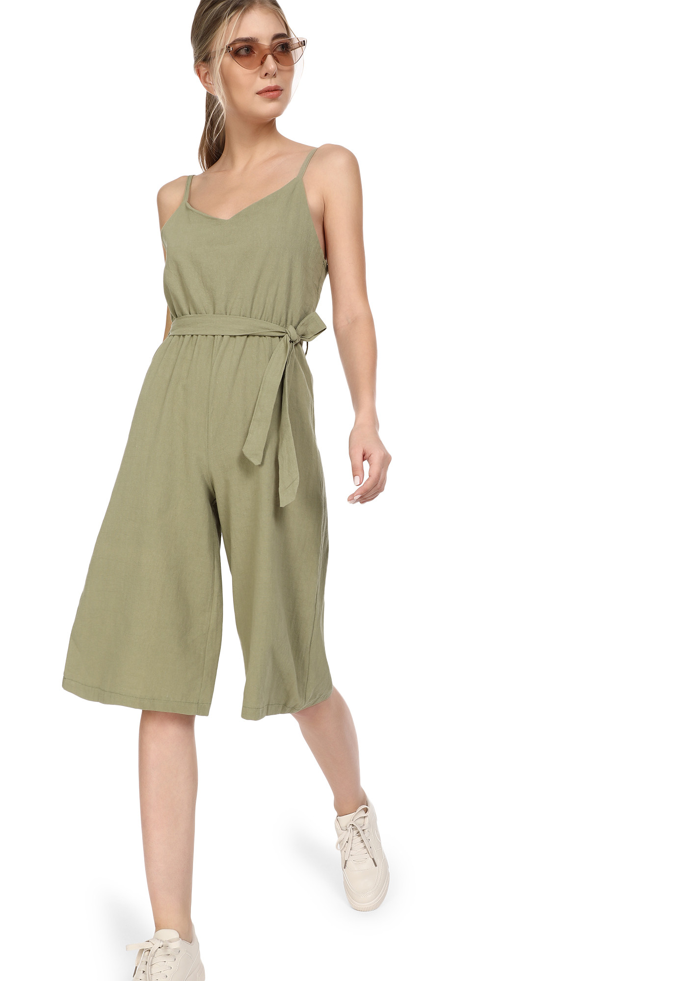 HAPPY TO SEE YOU KHAKI GREEN JUMPSUIT