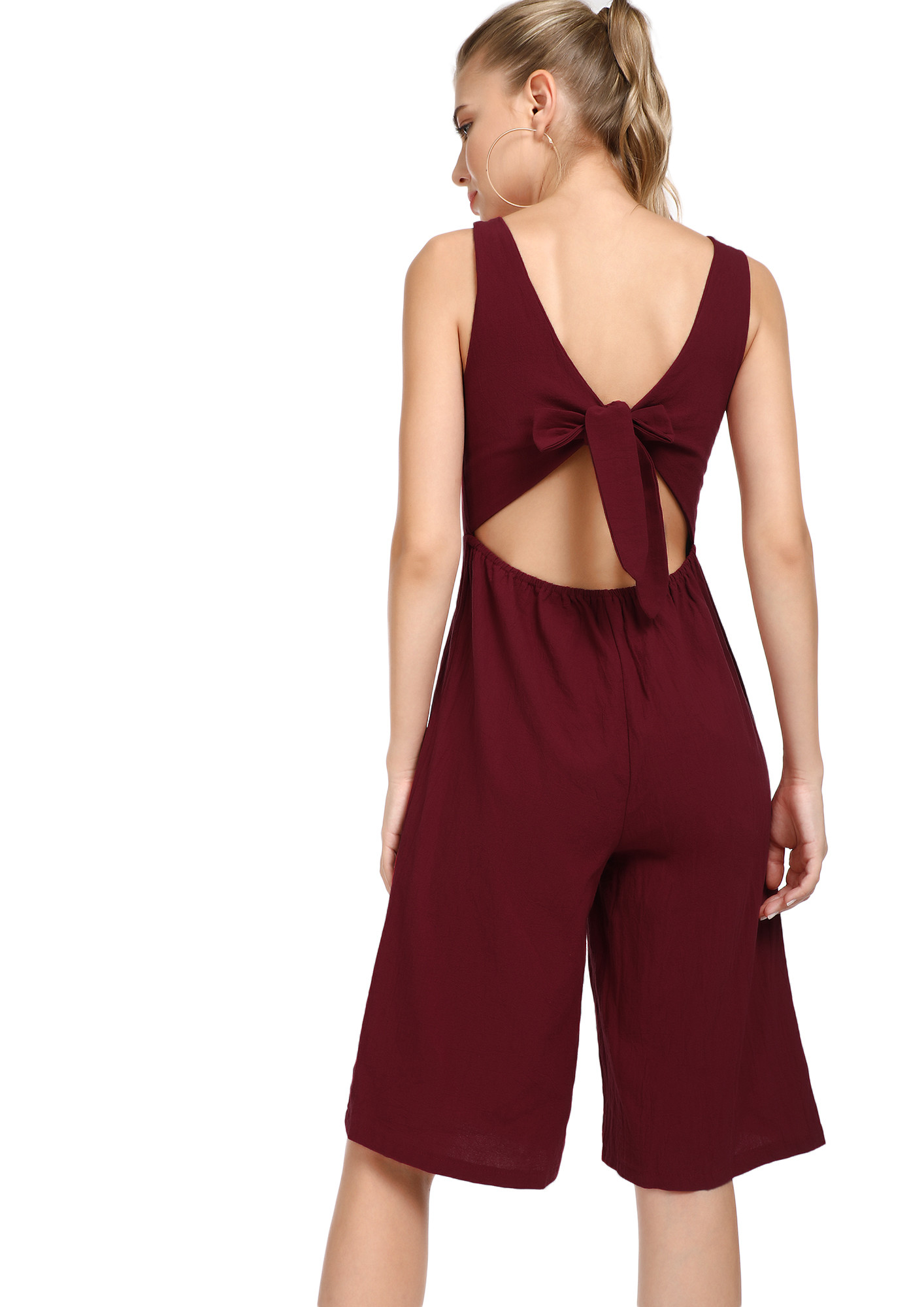 PLEASED TO SEE YOU MAROON JUMPSUIT