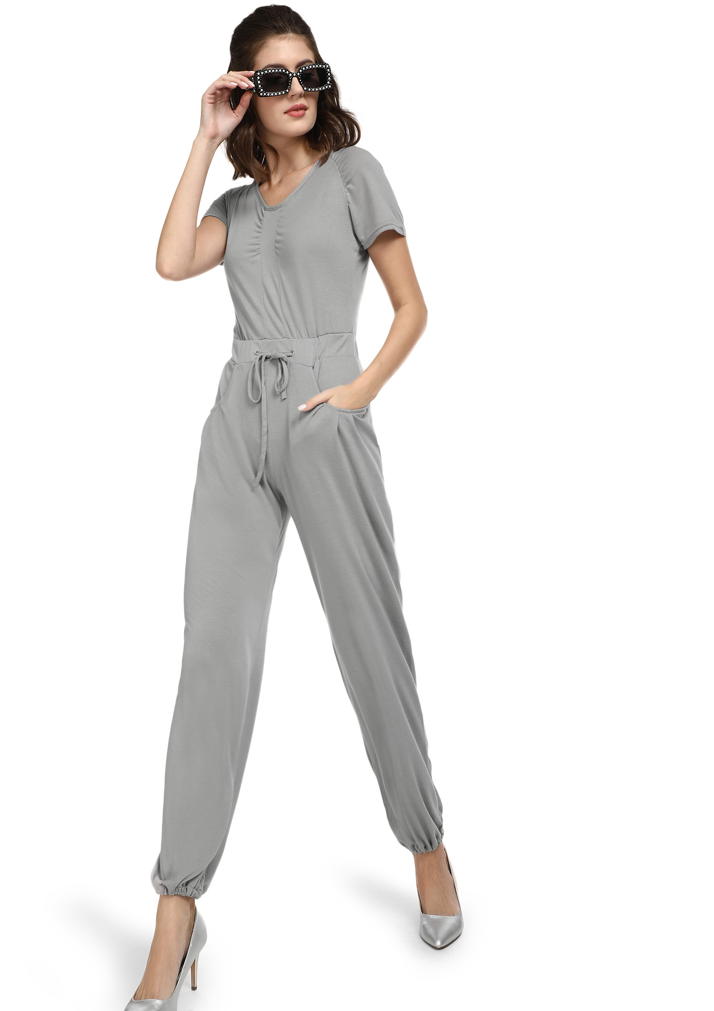 HAVE ERRANDS TO RUN GREY JUMPSUIT