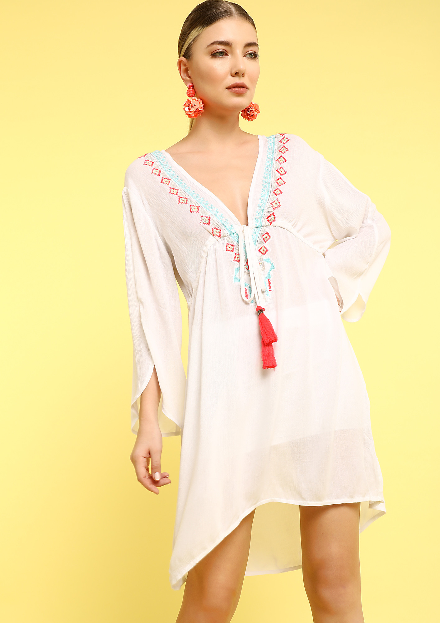 WEEKEND THRILLS WHITE COVER UP DRESS