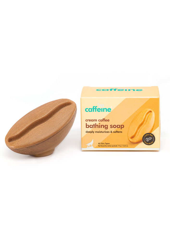 Mcaffeine Cream Coffee Bath Soap With Cocoa Butter & Almond Milk For Deep Moisturization
