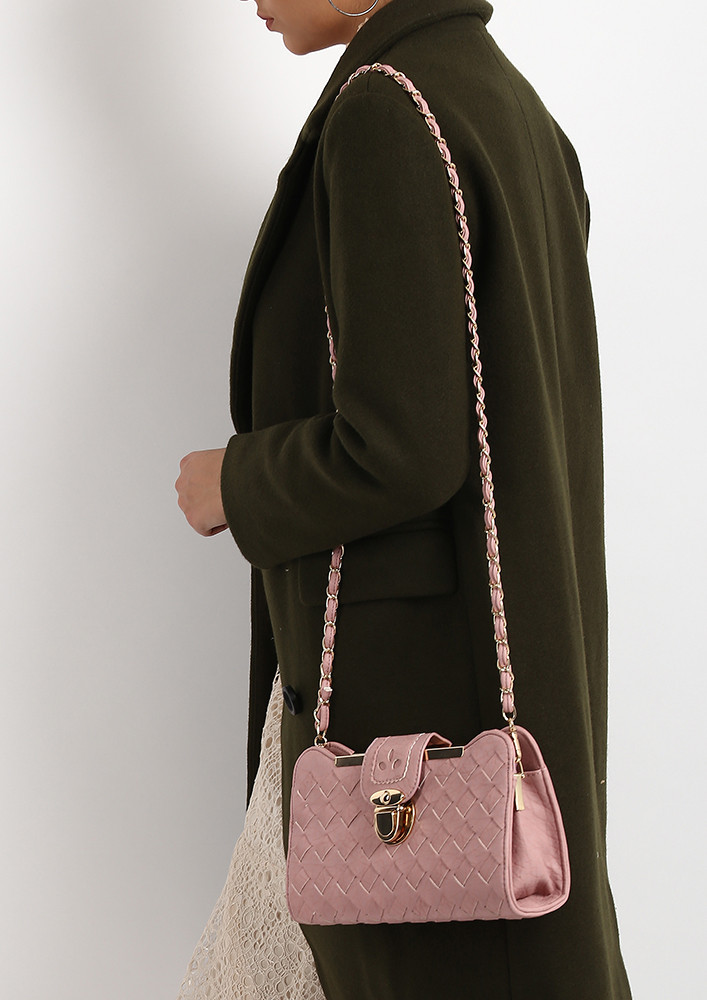 PINK CLUTCH WITH SLING