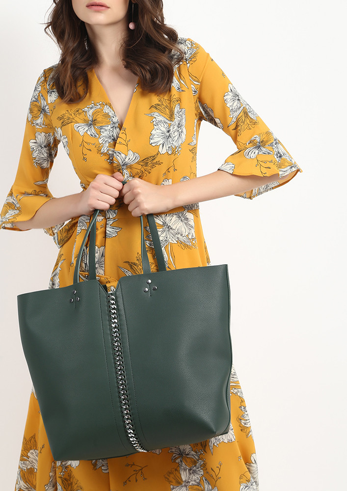 SEEING DOUBLE GREEN TOTE BAG