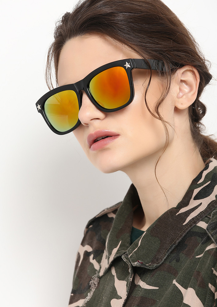 LET'S CLEAR THIS UP GOLD WAYFARER SUNGLASSES