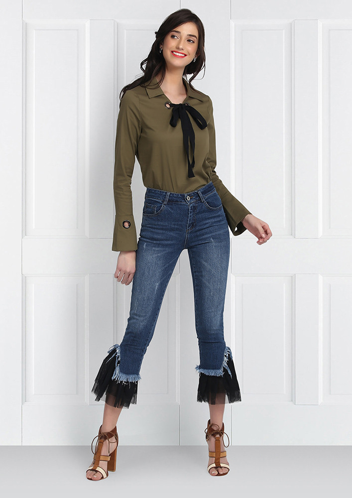Olive Green Solid Top
