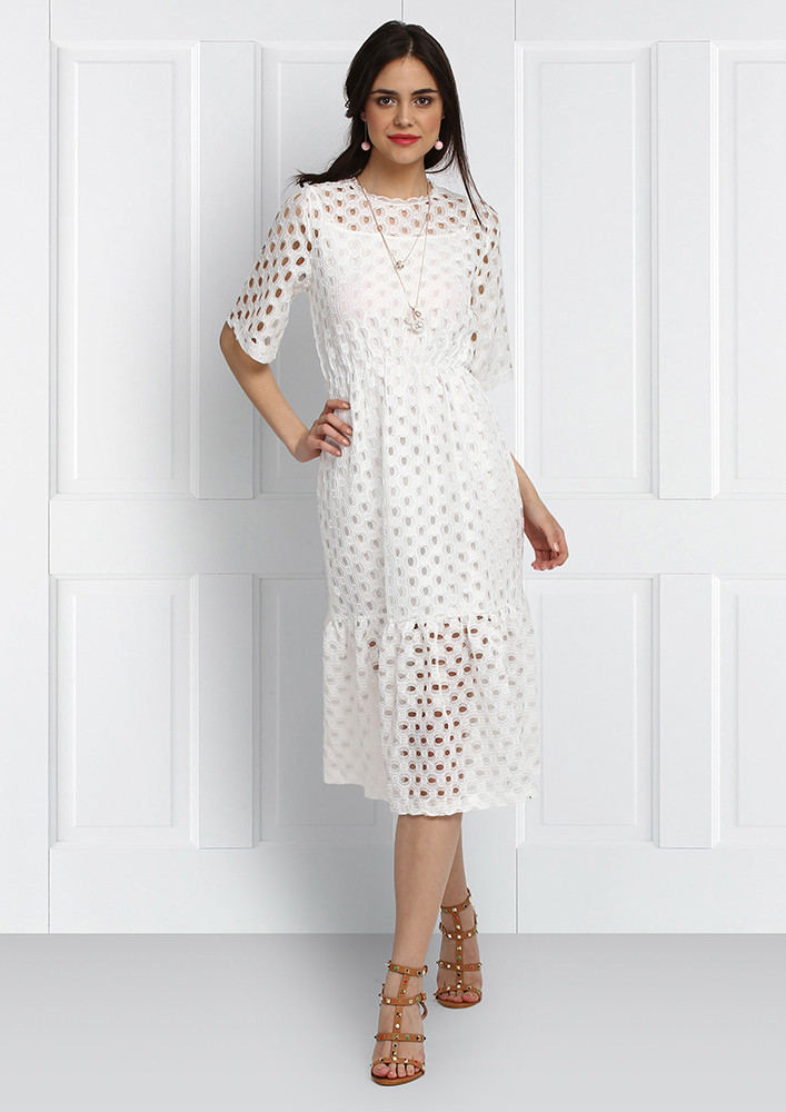 White Cutwork Dress