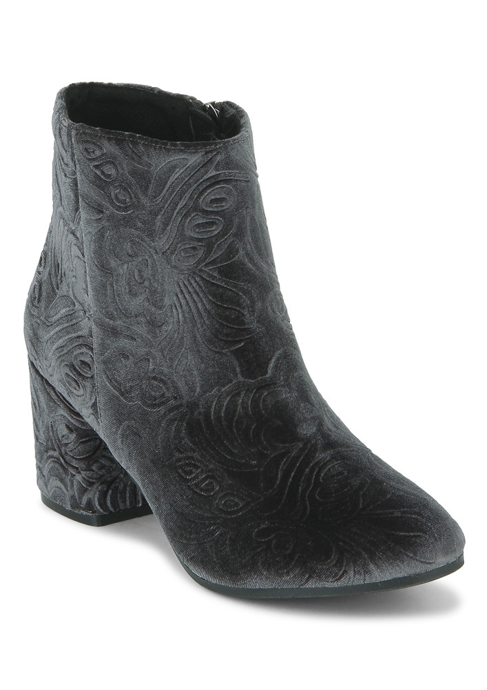 PRETTY ME GREY ANKLE BOOTS
