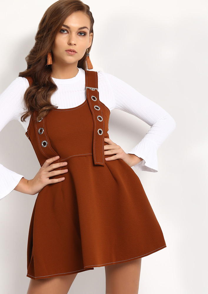 STYLE IT YOUR WAY WHITE-BROWN DRESS