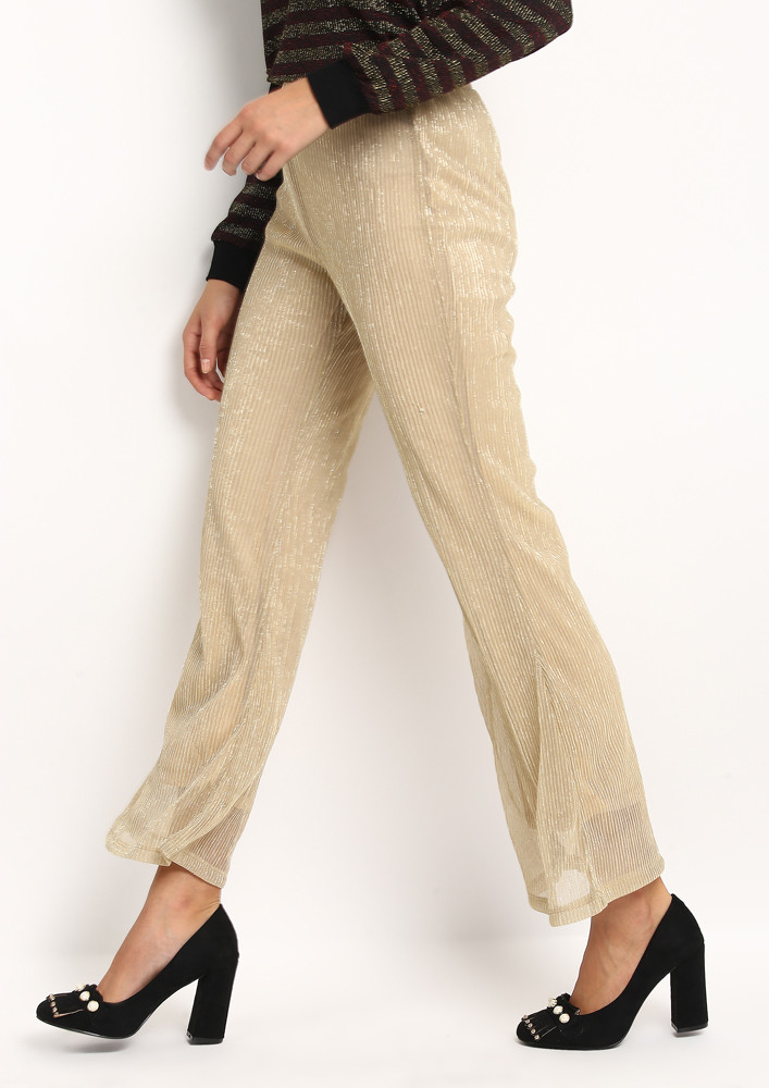 Buy Gold Trousers & Pants for Women by Melange by Lifestyle Online |  Ajio.com