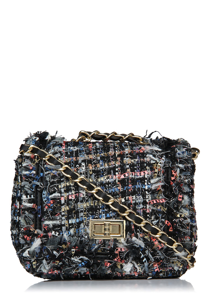 WHAT THE KNIT BLUE SLING BAG