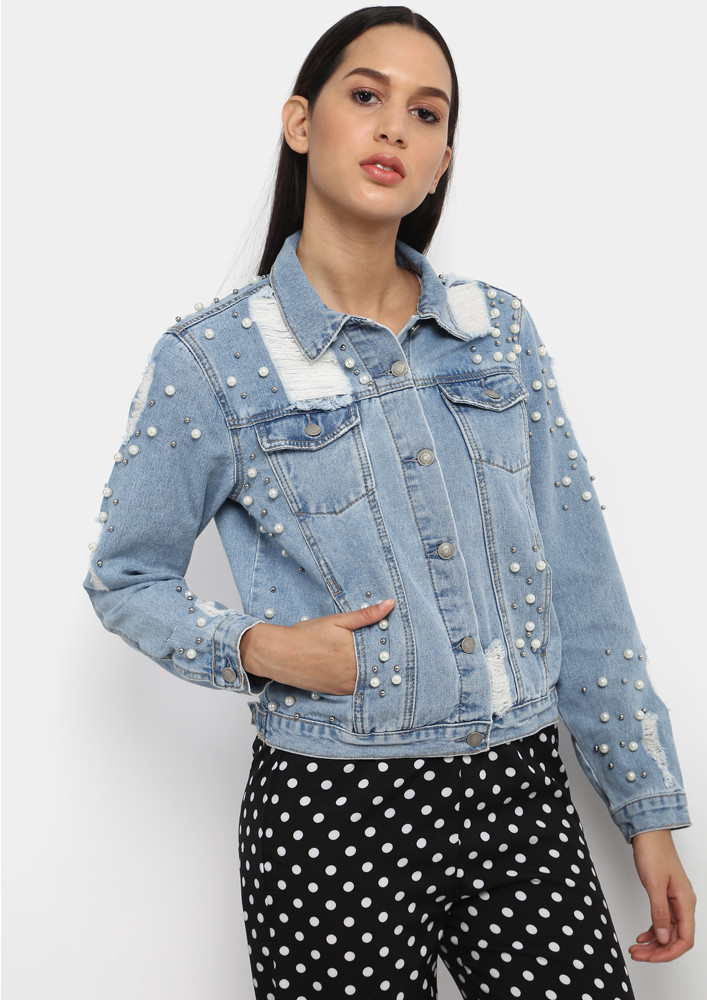 YOU'RE A PEARL DENIM JACKET