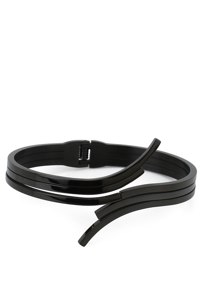 Black Entwined Cuff Bracelet