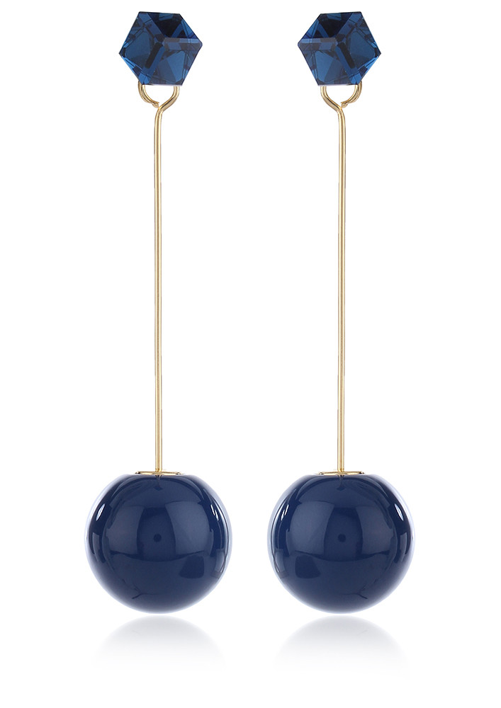 Blue Sphere Drop Earrings