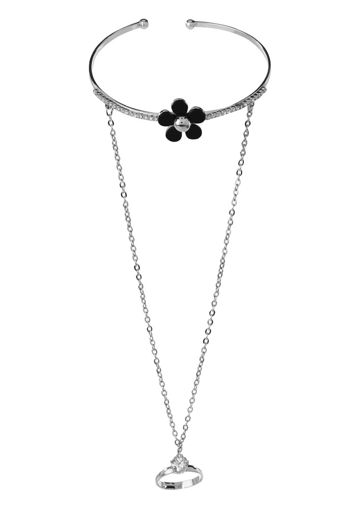 Buy Femnmas Lace Ring Chain Bracelet Online