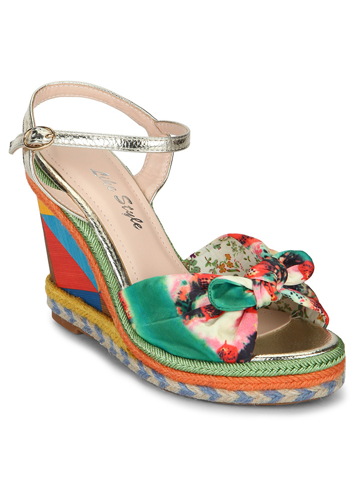 COLOURFUL ESCAPE GREEN WEDGES