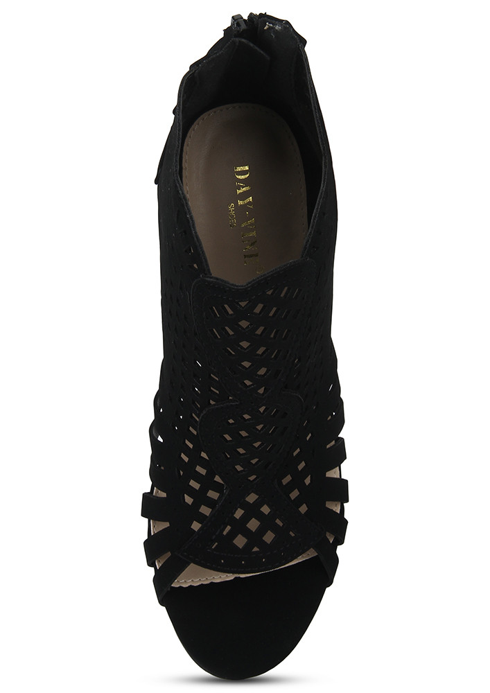 Buy London Rag Black Faux Suede Cut Out Heel Laceup Sandals 2024 Online |  ZALORA Philippines