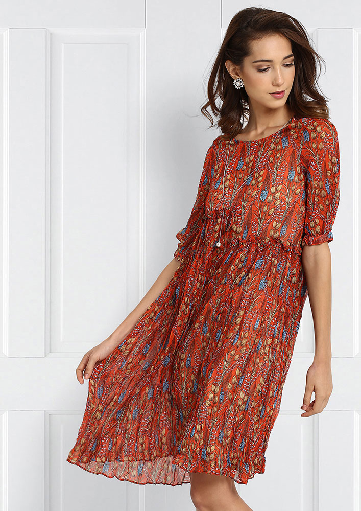 HERE'S THE DEAL RED FLORAL DRESS