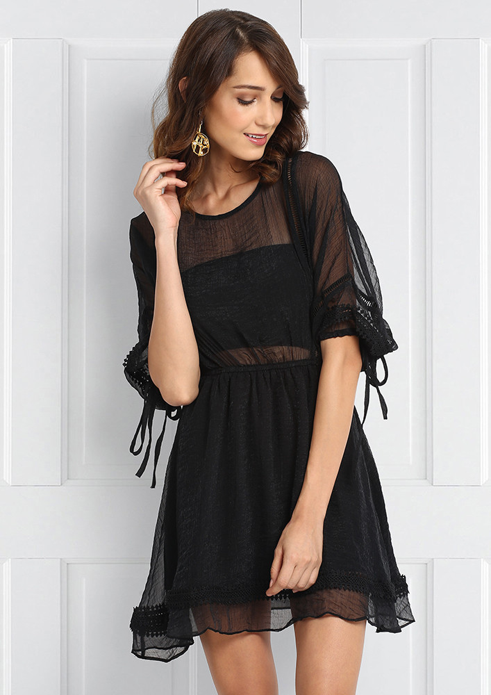 Black Dress - Skater Dress - Fit and Flare Dress -LBD - Lulus