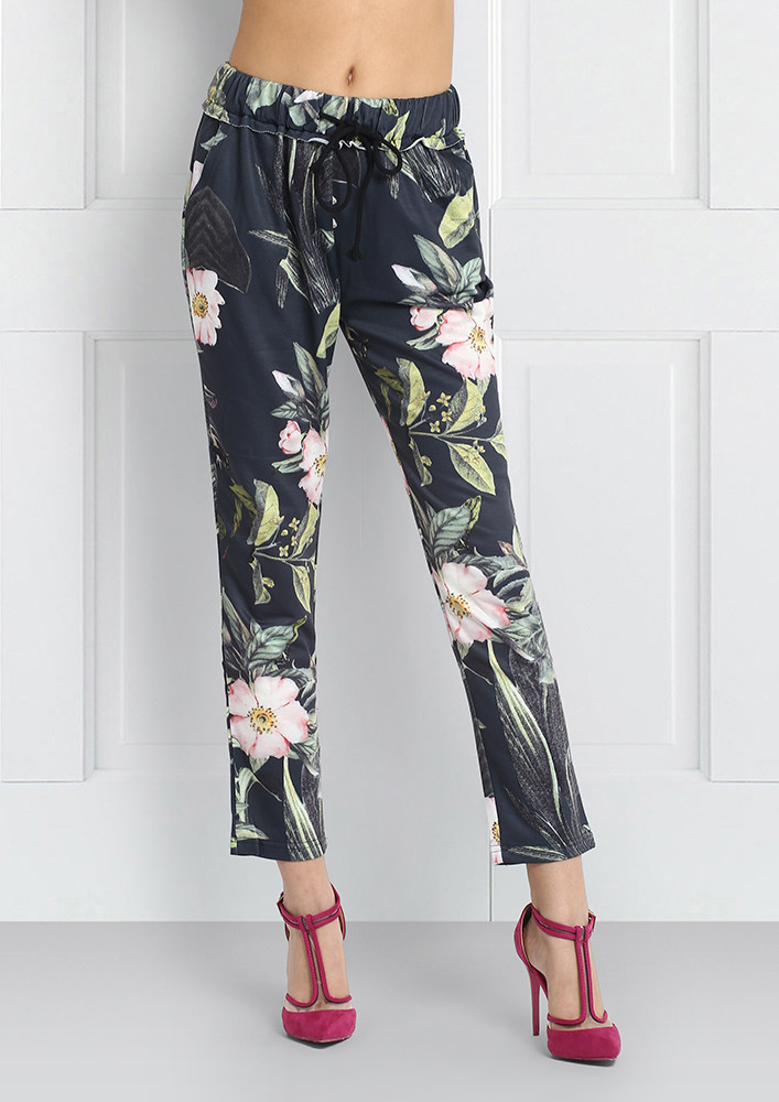 SNAP OUT OF IT BLACK FLORAL PANTS