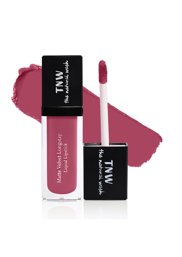 TNW -The Natural Wash Matte Velvet Longstay Liquid Lipstick with Macadamia Oil and Argan Oil | Transferproof | Pigmented | Berry Much | Deep Berry