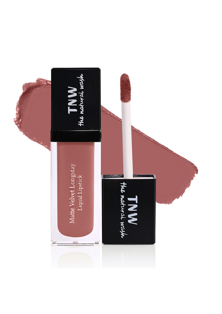TNW -The Natural Wash Matte Velvet Longstay Liquid Lipstick with Macadamia Oil and Argan Oil | Transferproof | Pigmented | Magical Mauve | Mauvey Pink