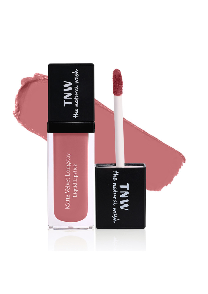TNW -The Natural Wash Matte Velvet Longstay Liquid Lipstick with Macadamia Oil and Argan Oil | Transferproof | Pigmented | Pinktastic | Pink