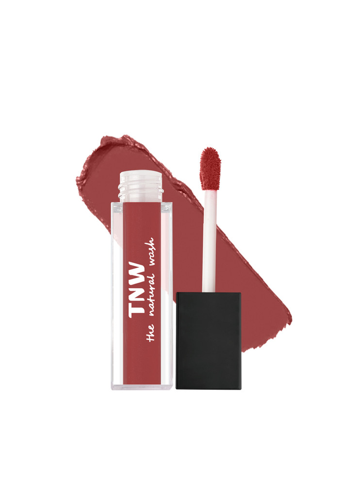 TNW -The Natural Wash Matte Velvet Longstay Liquid Lipstick Mini with Macadamia Oil and Argan Oil - 01 | Transferproof | Pigmented | Blush Nude | Nude Pink