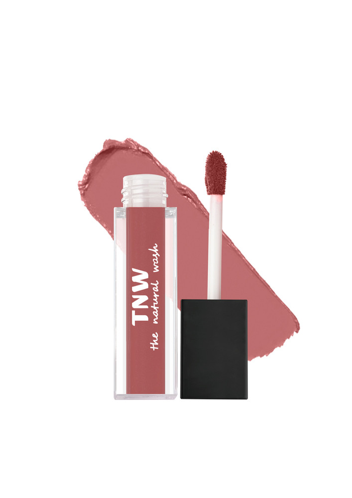 TNW -The Natural Wash Matte Velvet Longstay Liquid Lipstick Mini with Macadamia Oil and Argan Oil - 03 | Transferproof | Pigmented | Magical Mauve | Mauvey Pink