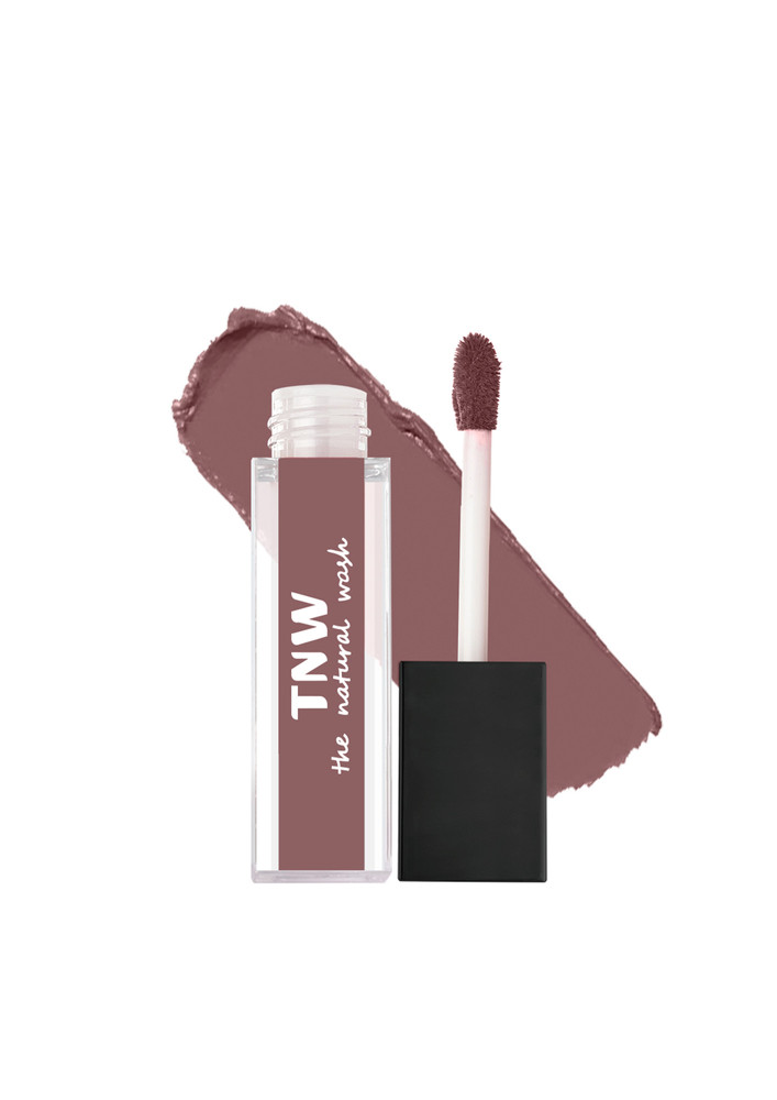 TNW -The Natural Wash Matte Velvet Longstay Liquid Lipstick Mini with Macadamia Oil and Argan Oil - 05 | Transferproof | Pigmented | Plumberry | Cocoa Plum