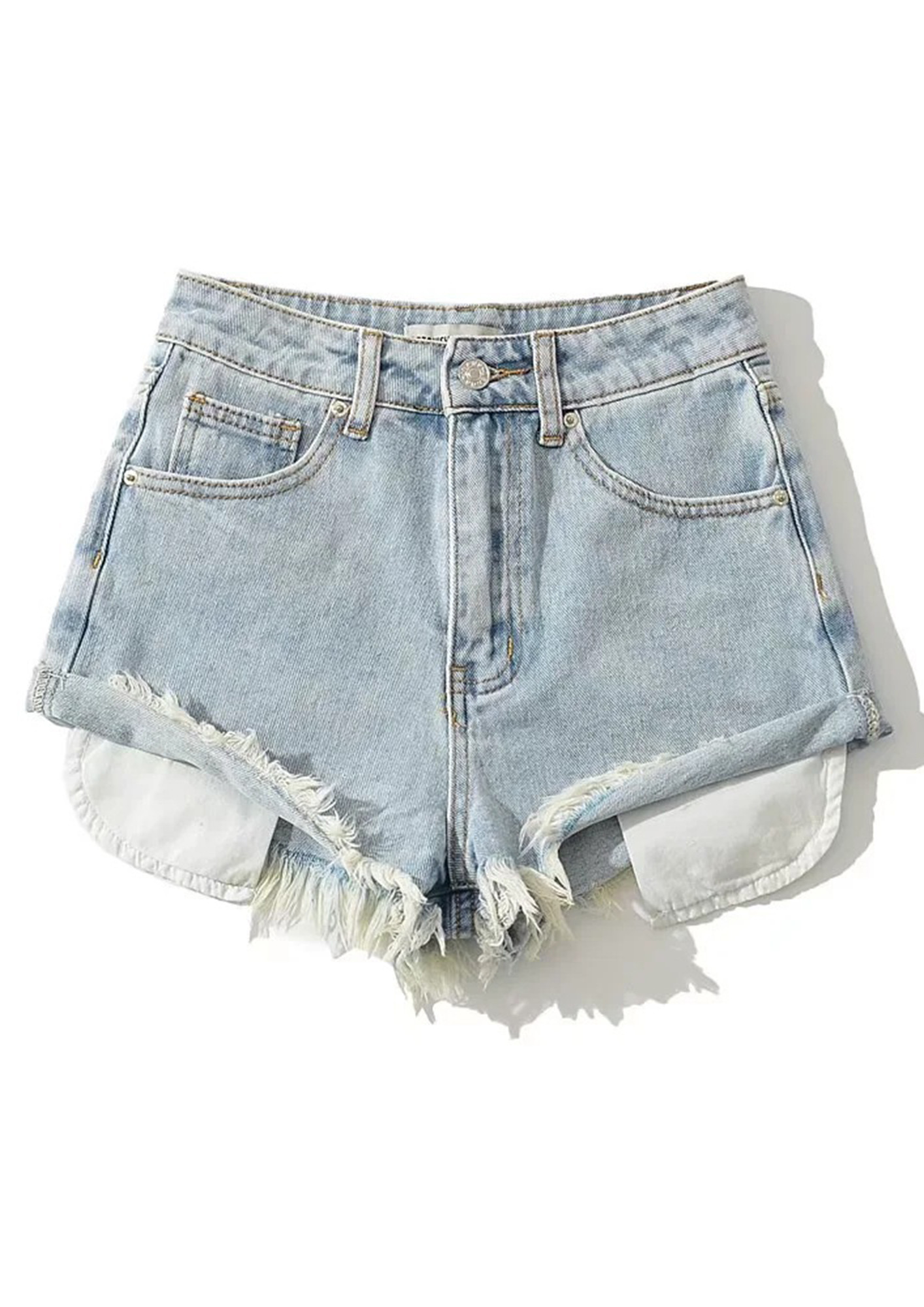 High Waisted 90's Light Wash Distressed Jean Shorts | Express