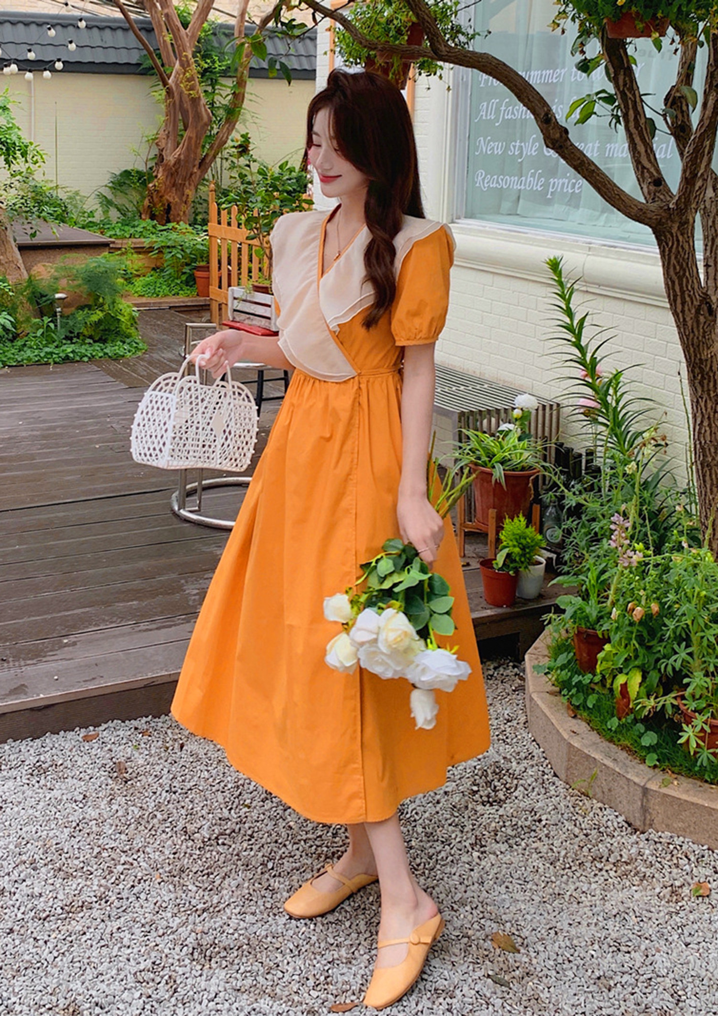 Buy Orange Printed Strappy Midi Dress For Women Online - Zink London