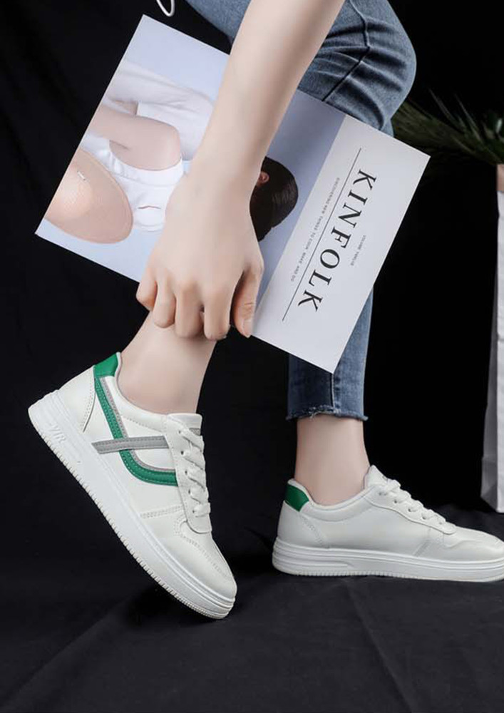 CONTRAST GREEN CASUAL TRAINERS