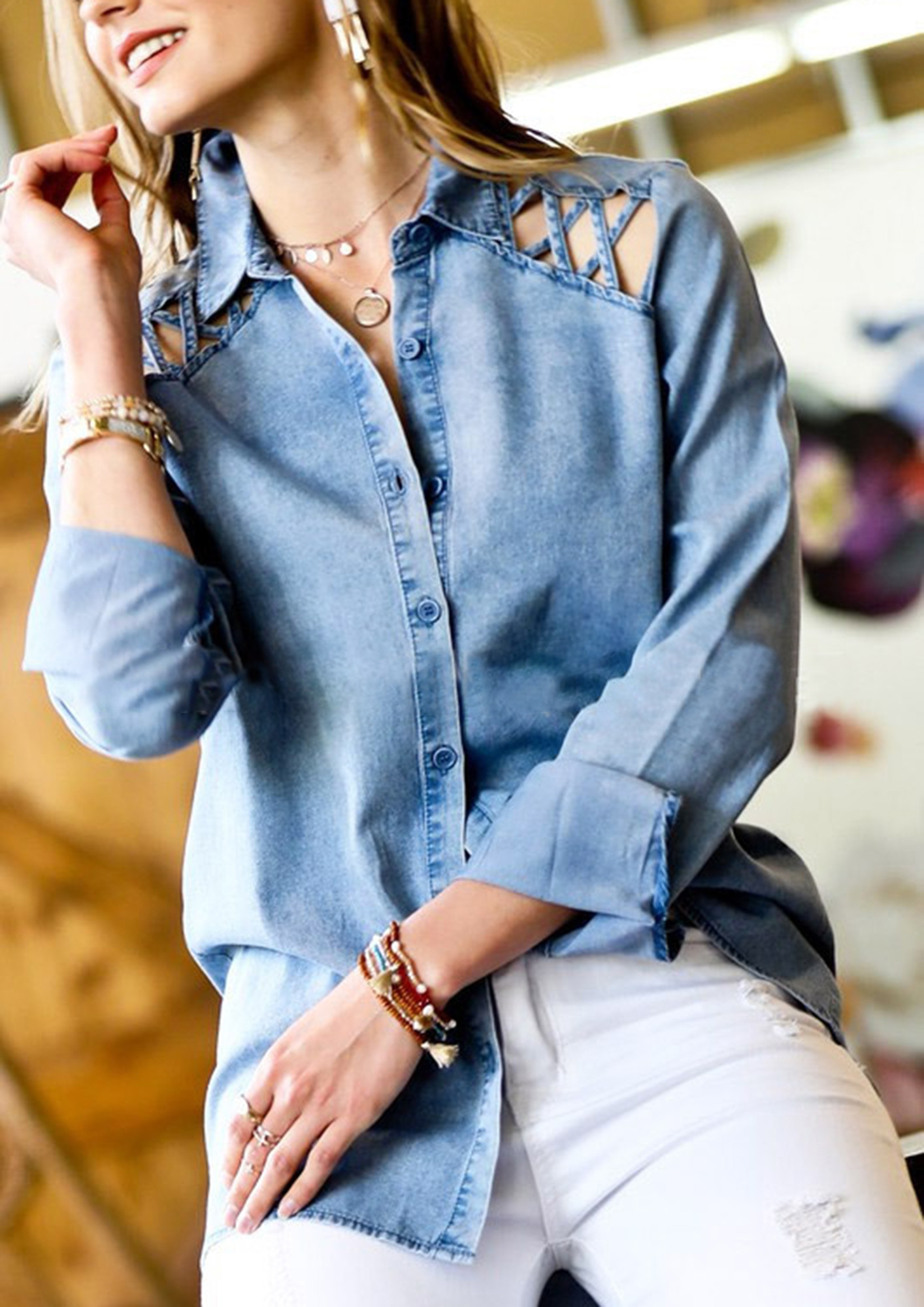 Linen Button Down Shirt | Organic Natural Fiber Clothing for Women
