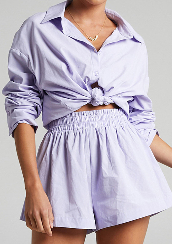 CASUAL PURPLE RELAXED FIT CO-ORD SET