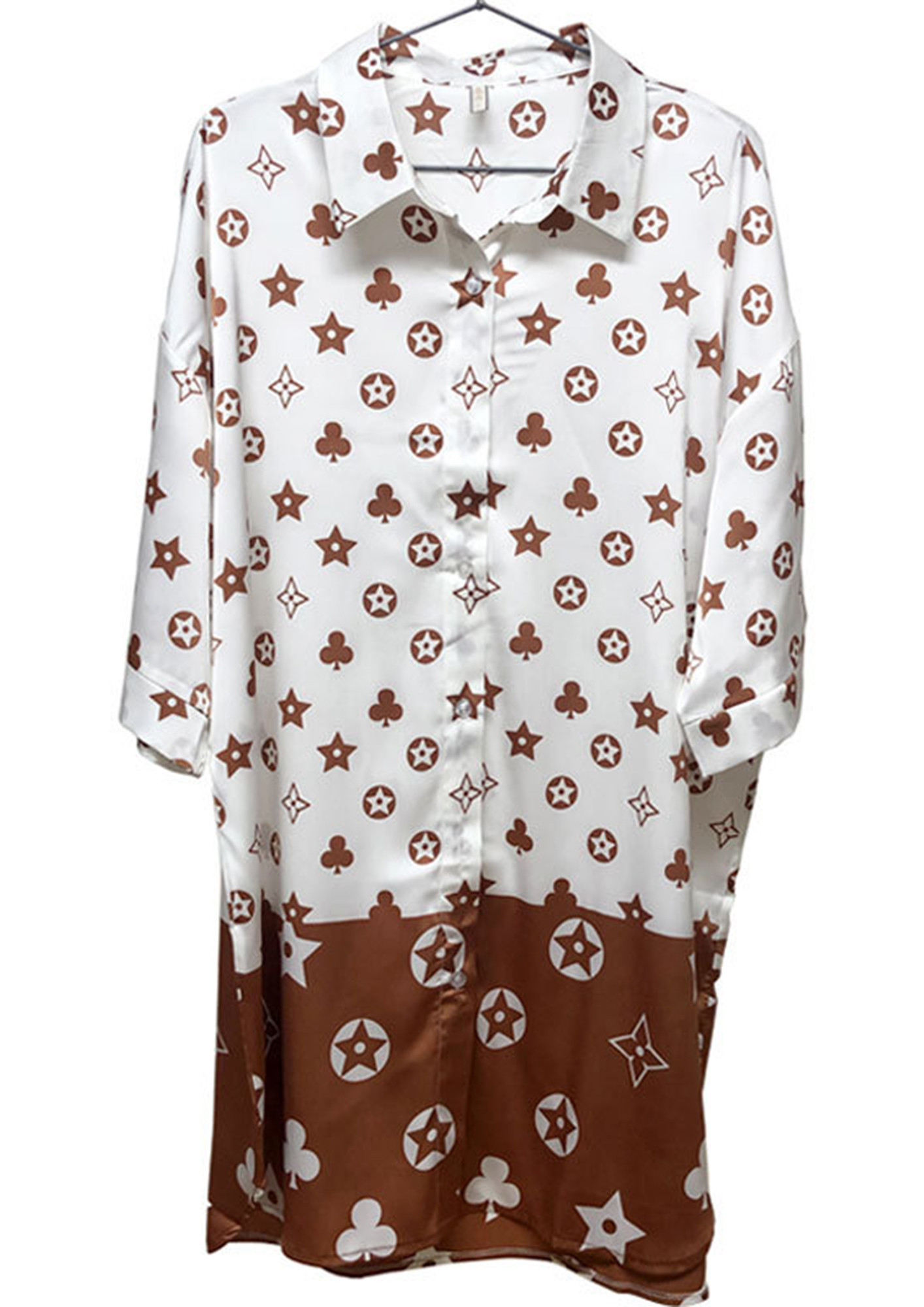 BEEN THINKIN OF YOU WHITE AND BROWN NIGHTSHIRT