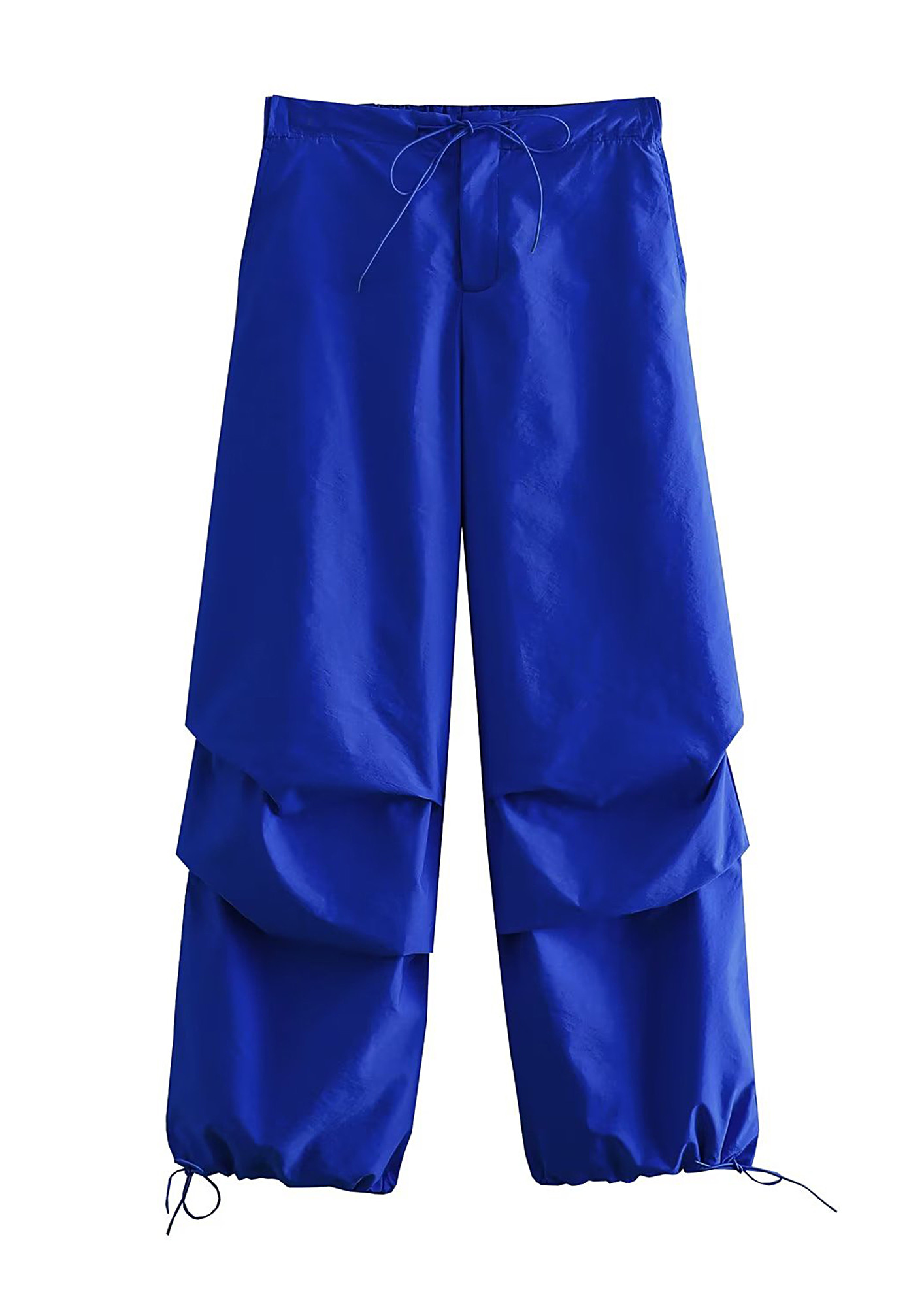 Buy PLEATED DARK BLUE PARACHUTE PANTS for Women Online in India
