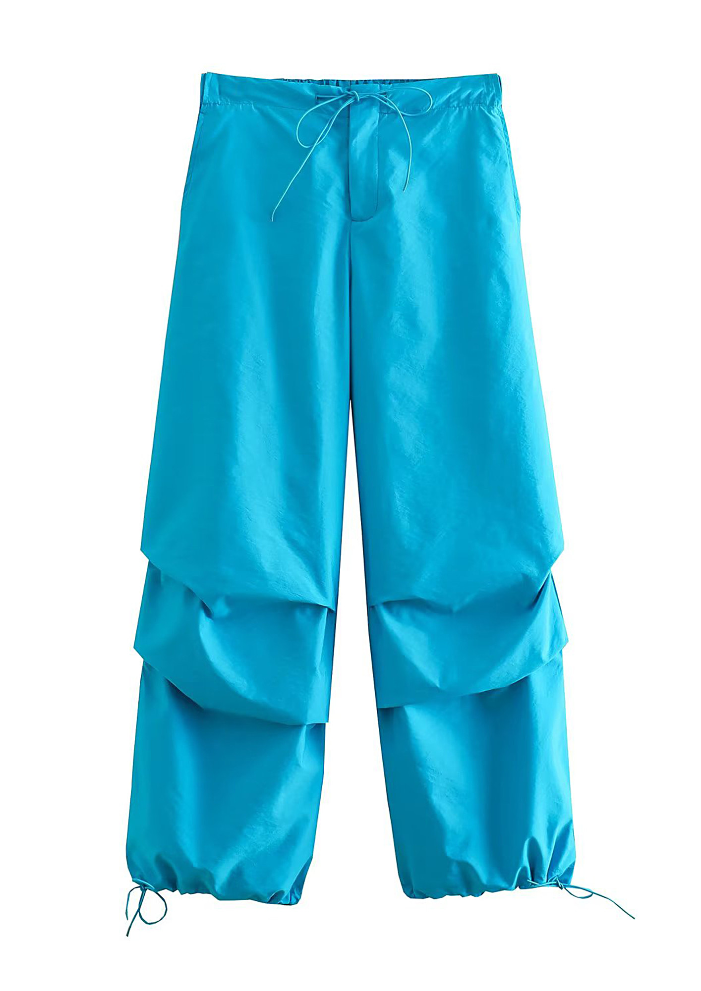 Buy HIGH-WAIST BLUE PARACHUTE PANTS for Women Online in India