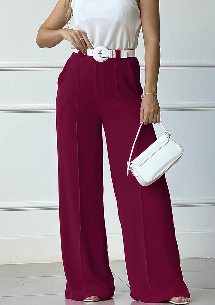 ROSE RED TWILL MID-WAIST TROUSER